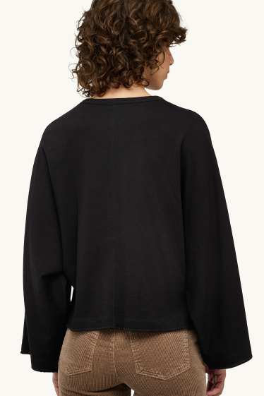 Femmes - Haut à manches longues - relaxed fit - noir