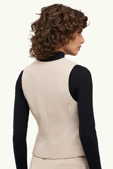 Femmes - Gilet sans manches de bureau - regular fit - beige clair