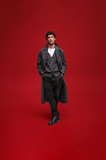 Hommes - Manteau - gris foncé