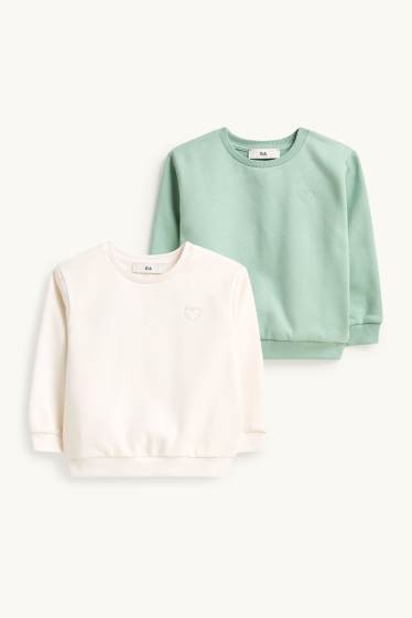 Children Girls - Multipack of 2 - heart - sweatshirt - cremewhite