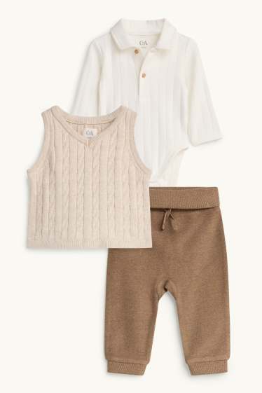 Baby Boys - Newborn outfit - 3 piece - creme