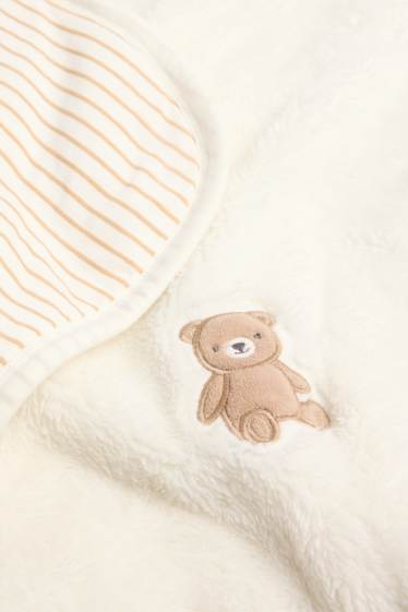 Baby Mädchen - Teddybär - Baby-Decke - 85 x 100 cm - cremeweiss