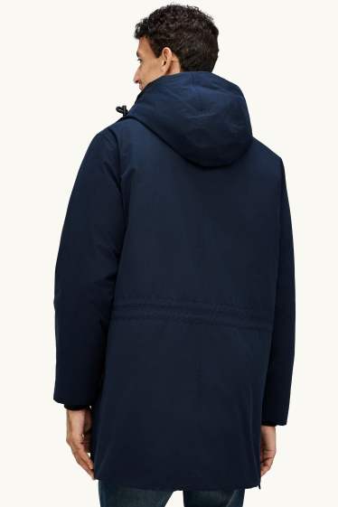 Herren - Parka mit Kapuze - gefüttert - wasserdicht - dunkelblau