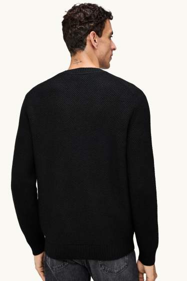 Hommes - Pull - finition texturée - noir
