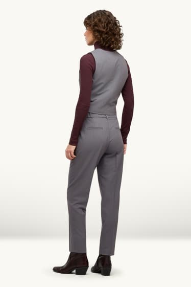 Damen - Business-Hose - Mid Waist - Cigarette Fit - grau