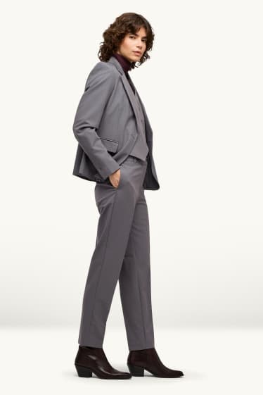 Damen - Business-Hose - Mid Waist - Cigarette Fit - grau