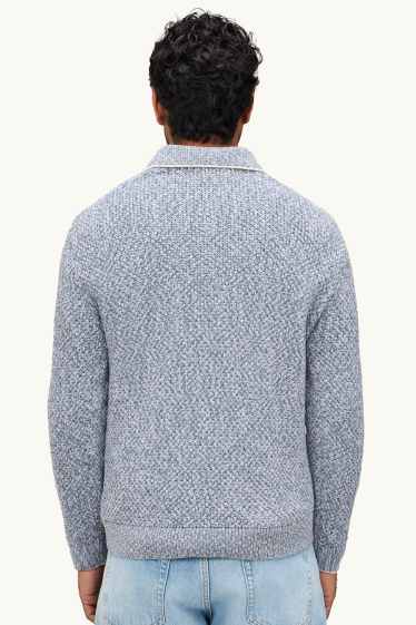 Herren - Pullover - strukturiert - blau / grau