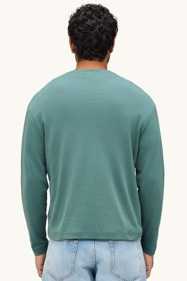 Herren - Langarmshirt - Relaxed Fit - grün