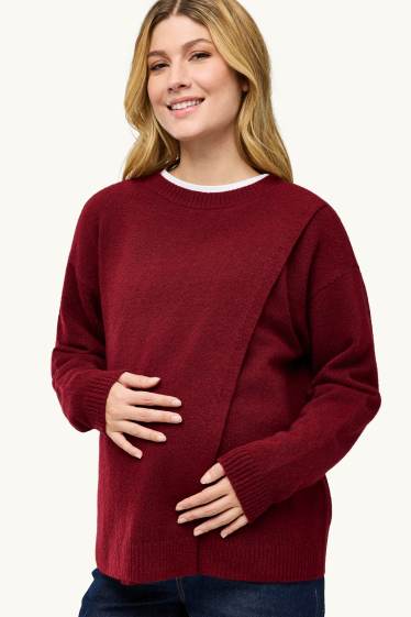 Donna - Maglione per allattamento - bordeaux