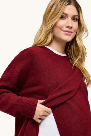Donna - Maglione per allattamento - bordeaux