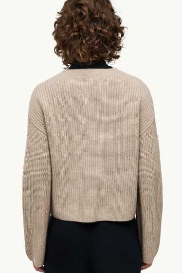 Women - Cashmere jumper - ribbed - beige