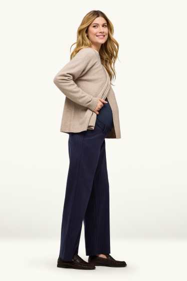 Donna - Pantaloni premaman - regular fit - design gessato - blu scuro