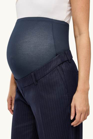 Donna - Pantaloni premaman - regular fit - design gessato - blu scuro