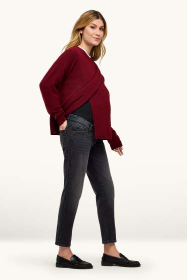 Femmes - Jean de grossesse - relaxed jean - jean gris foncé