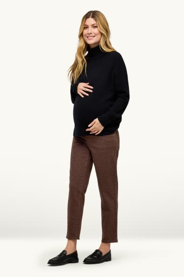 Dames - Zwangerschapsbroek - relaxed fit - luipaardprint - bruin