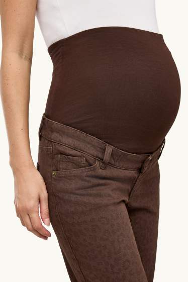 Dames - Zwangerschapsbroek - relaxed fit - luipaardprint - bruin
