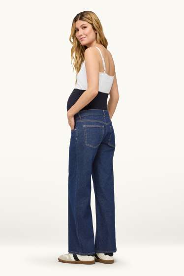 Damen - Umstandsjeans - Wide Leg - dunkeljeansblau