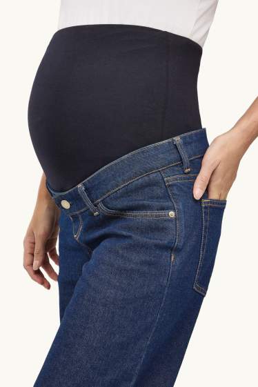 Damen - Umstandsjeans - Wide Leg - dunkeljeansblau