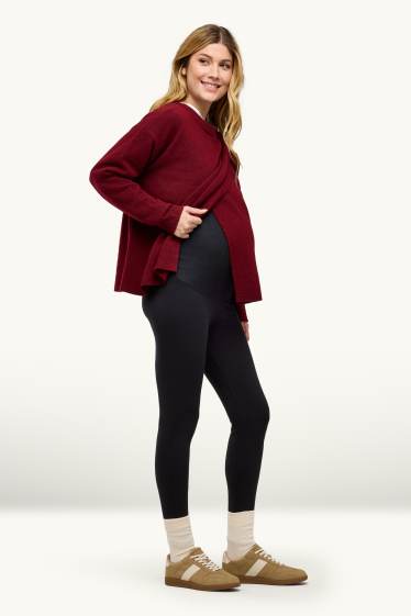Damen - Umstands-Thermoleggings - schwarz