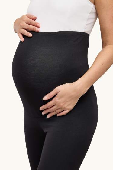 Damen - Umstands-Thermoleggings - schwarz