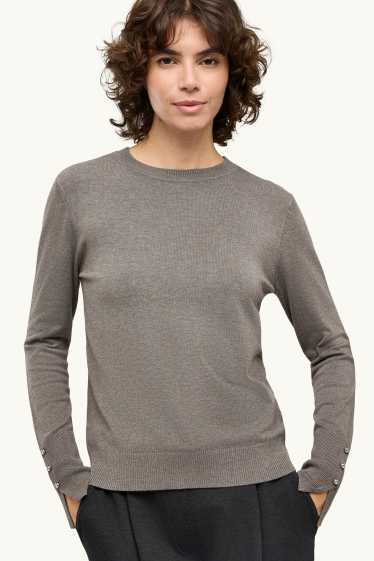 Damen - Feinstrick-Pullover - grau