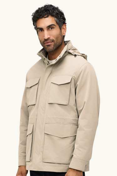 Herren - Jacke - gefüttert - wasserabweisend - beige
