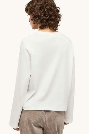Dames - Longsleeve - regular fit - wit