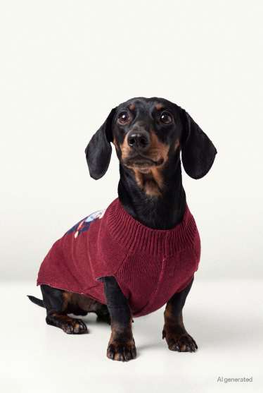 Unisex - Mini Me - Hunde-Weihnachtspullover - bordeaux