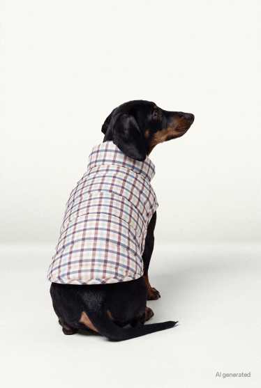 Unisexe - Manteau pour chien - à carreaux - beige / marron