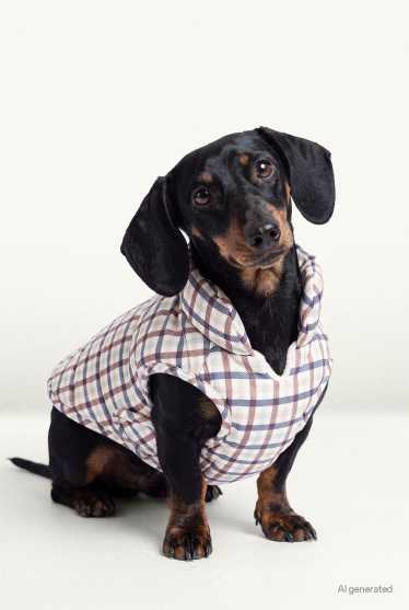 Unisexe - Manteau pour chien - à carreaux - beige / marron