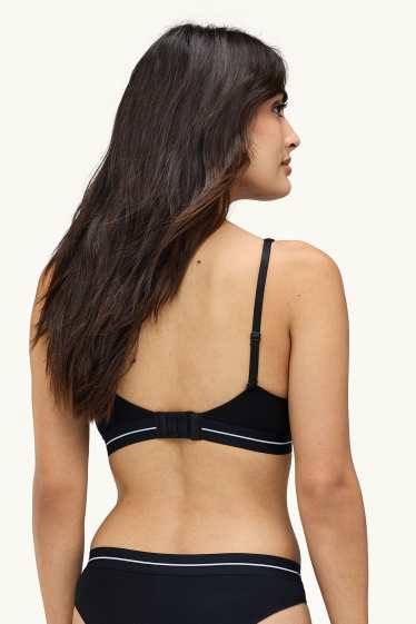 Dames - BH zonder beugels - ongevoerd - zwart / wit