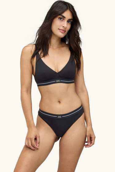 Dames - BH zonder beugels - ongevoerd - zwart / wit