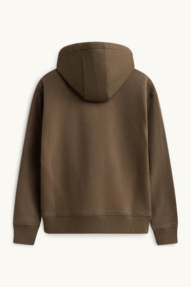 Kinder Buben - Minecraft - Hoodie mit applizierter Tasche - braun