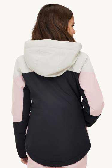Nena - Jaqueta d’esquí amb caputxa - folrada - impermeable - negre/rosa
