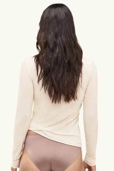 Mujer - Camiseta interior con mezcla de cachemir - crema