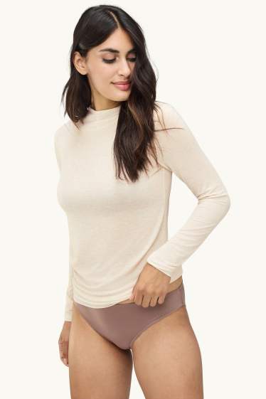 Mujer - Camiseta interior con mezcla de cachemir - crema
