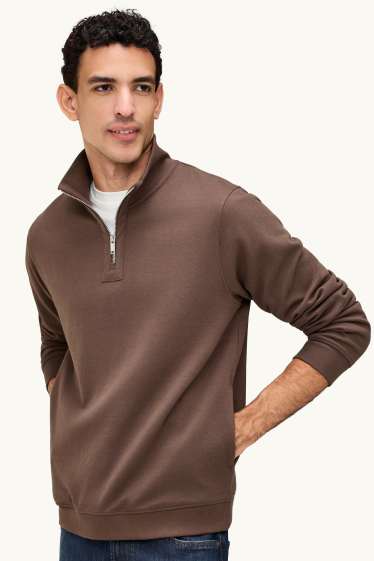 Men - Sweatshirt - brown-melange