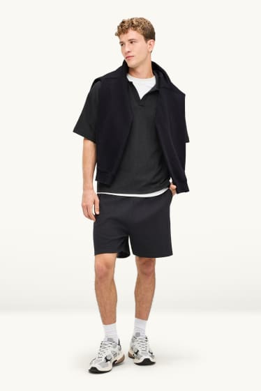 Hommes - Short en molleton - noir