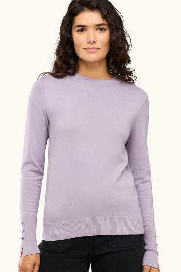 Damen - Feinstrick-Pullover - flieder