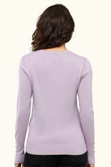 Damen - Feinstrick-Pullover - flieder