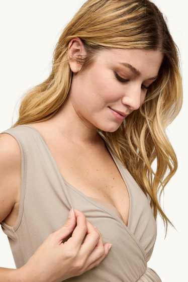 Femmes - Ensemble - Pull de grossesse et robe d’allaitement - 2 pièces - taupe