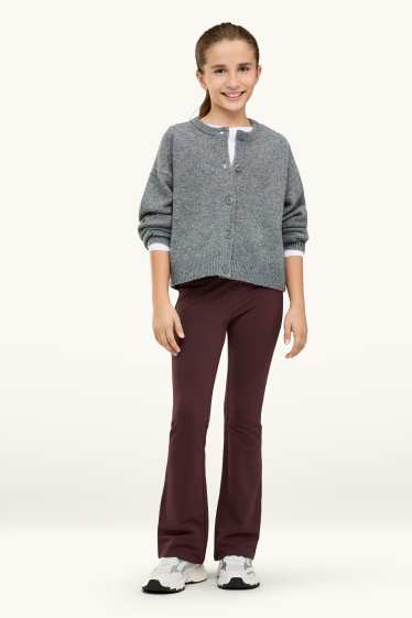Kinderen: meisjes - Set van 2 - flared legging - licht grijs-mix