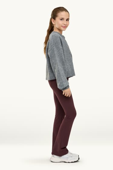 Kinderen: meisjes - Set van 2 - flared legging - licht grijs-mix
