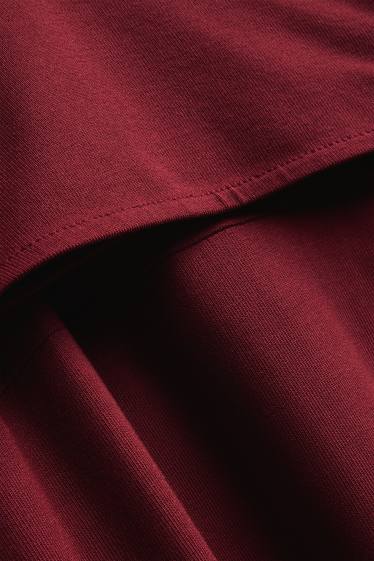 Donna - Vestito per allattamento con scollo a V e viscosa - bordeaux