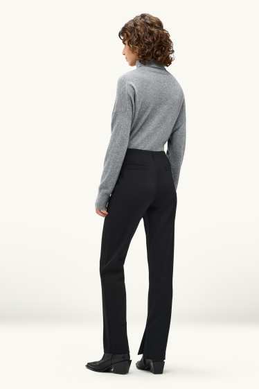 Dona - Pantalons de tela - high waist - skinny fit - negre