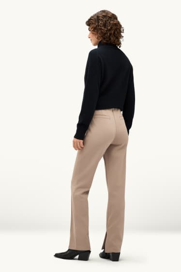 Dona - Pantalons de tela - high waist - skinny fit - beix