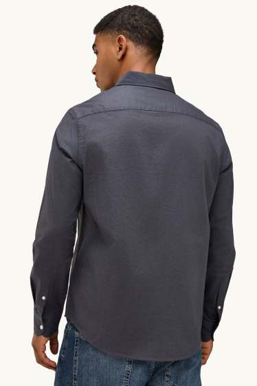 Home - Camisa - regular fit - button-down - gris fosc