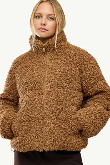 Femmes - Veste en peluche - marron clair