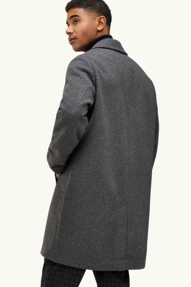 Hommes - Manteau - laine mélangée - gris foncé
