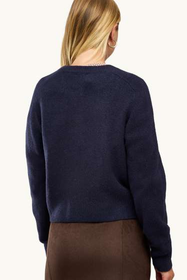 Femmes - Gilet en maille - bleu foncé